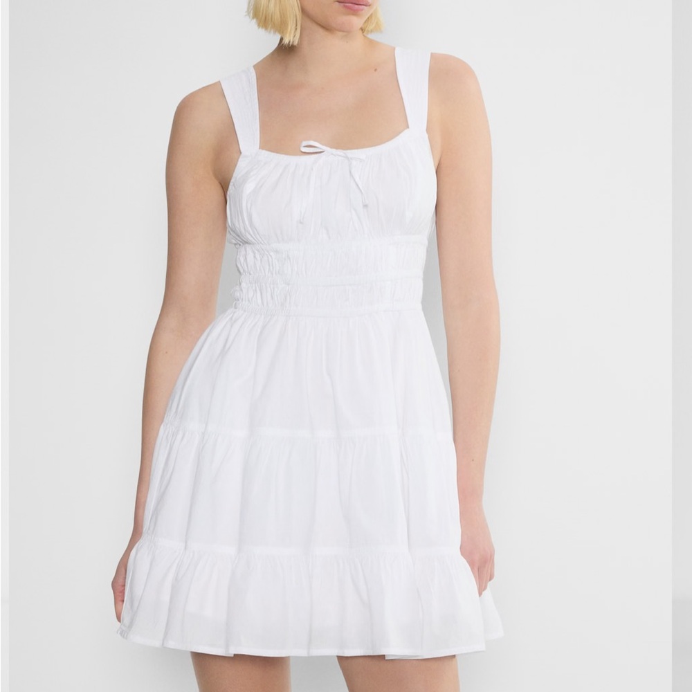 Aritzia Sunday Best Martine Poplin Dress White